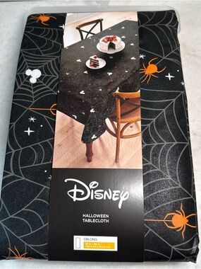 Disney Celebrate Together Mickey Mouse Halloween Spiderweb Tablecloth 60" X 84"